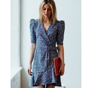 Jonathan Simkhai Evelyn Floral Dress Mini Belted Dress Size 4